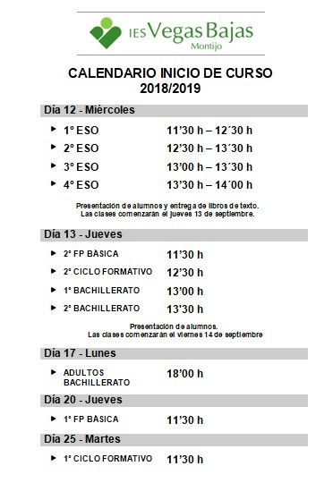 0 calendario inicio