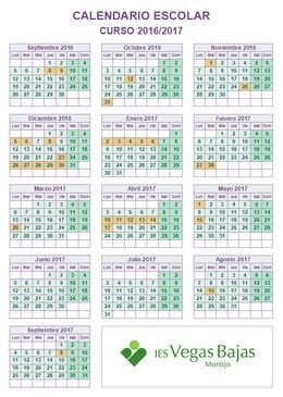 16 17 calendario escolar