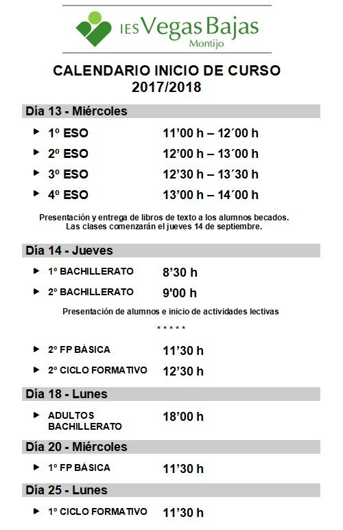 0 calendario inicio 17 18